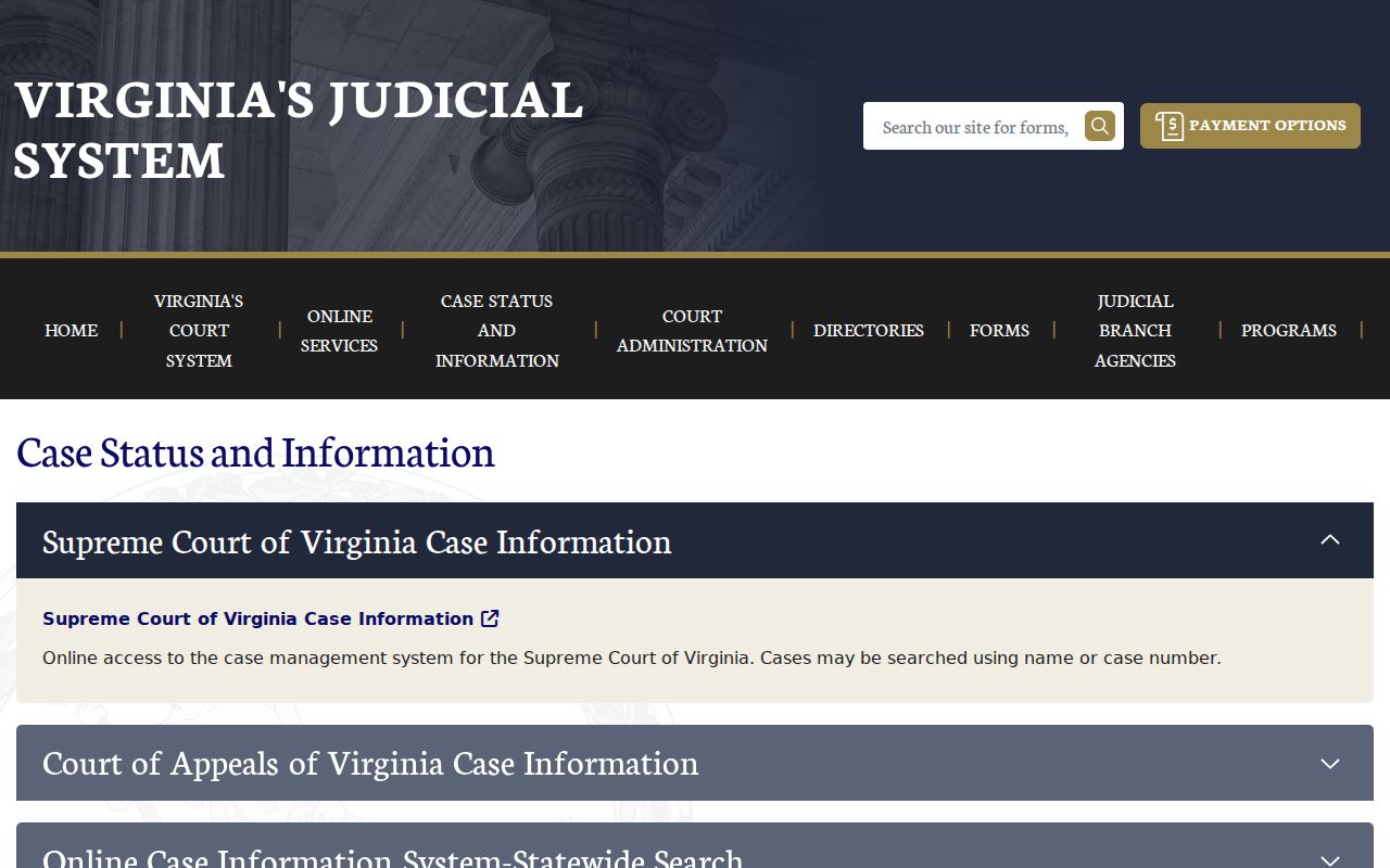 Cherry Hill resident lookup using the Virginia court case search